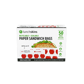 Lunchskins Paper Sandwhich Bags 50 Count - YesWellness.com