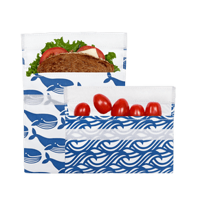 Lunchskins Reusable 2-Pack Bag Set 1 Sandwich + 1 Snack Velcro Set - YesWellness.com