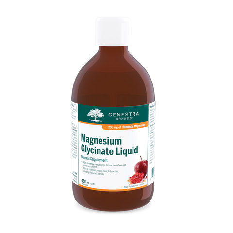 Genestra Magnesium Glycinate Liquid Natural Apple-Pomegranate Flavour 450mL