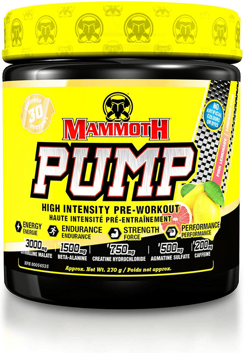 Expires June 2026 Clearance Mammoth Pump - Pink Lemonade, 270g (30 Serve)