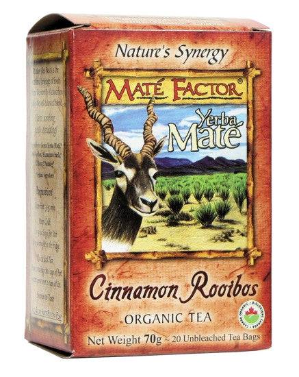 Mate Factor Yerba Mate Organic Cinnamon Rooibos Tea Bags - 20 Tea Bags - YesWellness.com