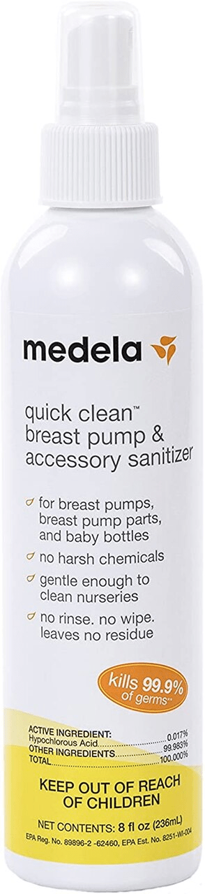 Medela Quick Clean Breast Pump  & Accessory Sanitizer Spray 236mL - YesWellness.com