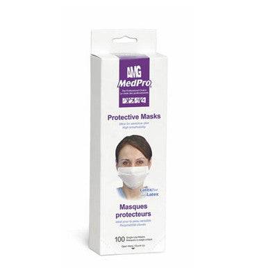 MedPro By AMG Medical Protective Masks Latex Free Box of 100 - YesWellness.com