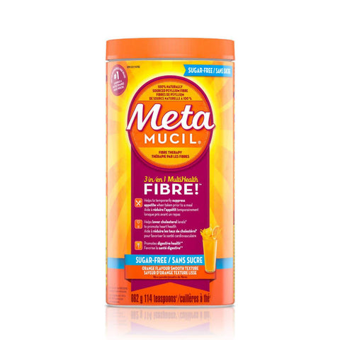 Metamucil 3 in 1 Multihealth Fibre Orange Flavour Smooth Texture Powder - YesWellness.com