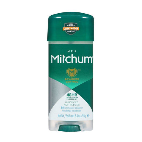 Mitchum Men Advanced Control Gel Anti-Perspirant & Deodorant Unscented 96g - YesWellness.com