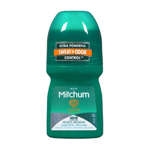 Mitchum Men Advanced Control Invisible Roll-On Anti-Perspirant & Deodorant Unscented 50mL - YesWellness.com