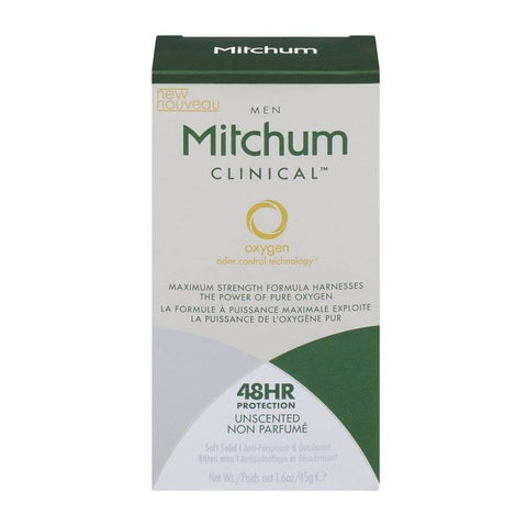 Mitchum Men Clinical Soft Solid Anti-Perspirant & Deodorant Unscented 45g - YesWellness.com
