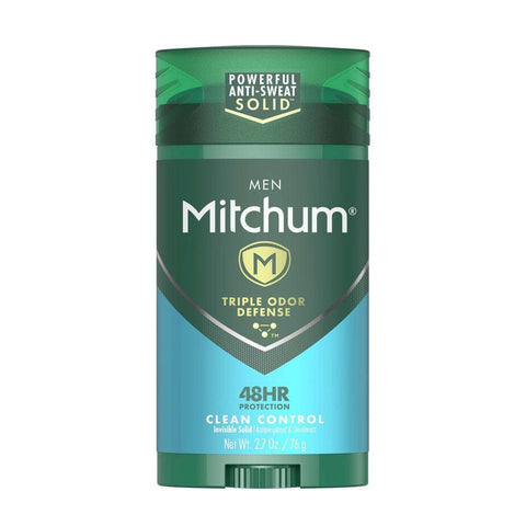 Mitchum Men Triple Odor Defense Invisible Solid Antiperspirant & Deodorant Clean Control 76g - YesWellness.com
