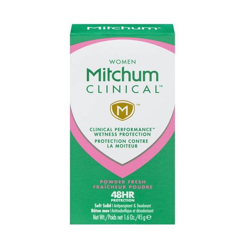 Mitchum Women Clinical Soft Solid Antiperspirant & Deodorant Powder Fresh 45g - YesWellness.com