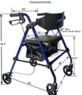 Mobb Aluminum Folding Rollator - 8" Wheels Blue - YesWellness.com