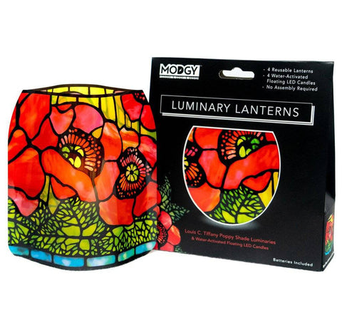 Modgy Luminary Lanterns Poppies - Louis C. Tiffany