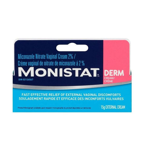 Monistat Derm Cream Miconazole Nitrate 2% 15g - YesWellness.com
