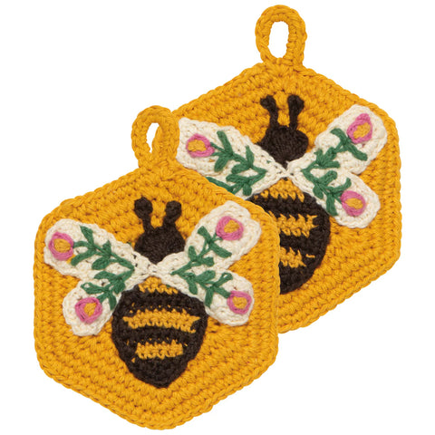 Now Designs by Danica  Bee Garden Crochet Sponges Set of 2