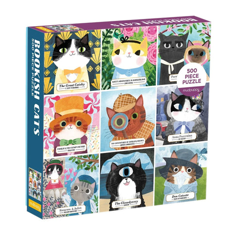 Mudpuppy Bookish Cats 500 Piece Family Puzzle