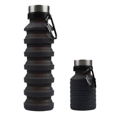 Nack Nax Silicone Foldable Water Bottle - Black - YesWellness.com