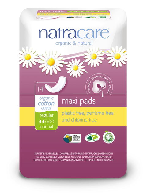 Natracare Natural Maxi Pad Regular 14 Count - YesWellness.com