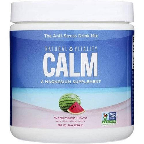 Natural Calm Magnesium Powder Supplement Watermelon 226g - YesWellness.com