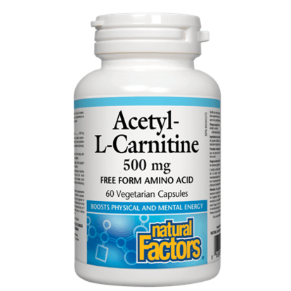 Natural Factors Acetyl-L-Carnitine 500mg Vegetarian Capsules - 60 veg capsules - YesWellness.com