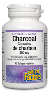 Natural Factors Activated Charcoal Capsules 250 mg 90 Softgels - YesWellness.com