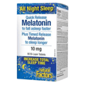 Natural Factors All Night Sleep Quick Release Melatonin 10mg 90 Tablets - YesWellness.com