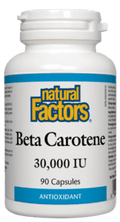 Natural Factors Beta Carotene 30,000 IU Capsules - 90 capsules - YesWellness.com