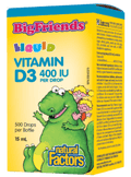 Natural Factors Big Friends Liquid Vitamin D3 400 IU per Drop - 15 ml - YesWellness.com