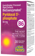 Natural Factors BioCoenzymated Pyridoxal 5'-phosphate 50 mg B6 - 30 vegetarian capsules - YesWellness.com