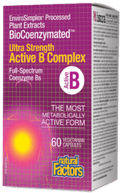 Natural Factors BioCoenzymated Ultra Strength Active B Complex 60 vegetarian capsules - YesWellness.com