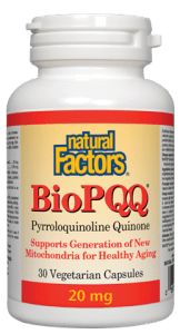 Natural Factors BioPQQ Pyrroloquinoline Quinone 20mg Vegetarian Capsules - 30 capsules - YesWellness.com