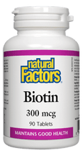 Natural Factors Biotin 300 mcg Tablets - 90 Tablets - YesWellness.com