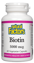 Natural Factors Biotin 5000 mcg Vegetarian Capsules - 60 Veg Capsules - YesWellness.com