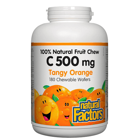 Natural Factors C 500mg 100% Natural Fruit Chew Tangy Orange Chews - YesWellness.com