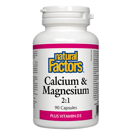 Natural Factors Calcium and Magnesium 2:1 Plus Vitamin D3 Capsules - YesWellness.com