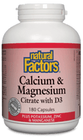 Natural Factors Calcium and Magnesium Citrate with D3 Plus Potassium, Zinc and Manganese Capsules - YesWellness.com