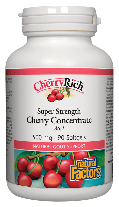 Natural Factors CherryRich Super Strength Cherry Concentrate 500mg Softgels - YesWellness.com