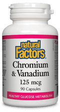 Natural Factors Chromium and Vanadium 125 mcg Capsules - 90 capsules - YesWellness.com