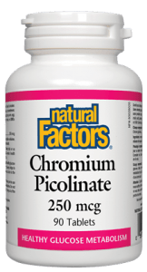 Natural Factors Chromium Picolinate 250 mcg Tablets - 90 tablets - YesWellness.com