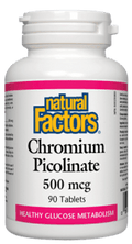 Natural Factors Chromium Picolinate 500 mcg Tablets - 90 Tablets - YesWellness.com