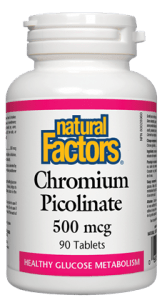 Natural Factors Chromium Picolinate 500 mcg Tablets - 90 Tablets - YesWellness.com