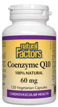 Natural Factors Coenzyme Q10 60mg 120 Vegetarian Capsules - YesWellness.com