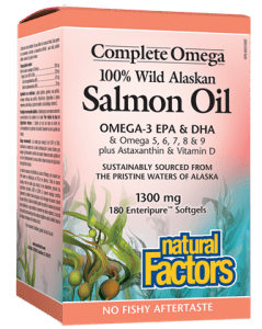 Natural Factors Complete Omega 100% Wild Alaskan Salmon Oil Omega-3 EPA & DHA 1300mg Softgels - YesWellness.com