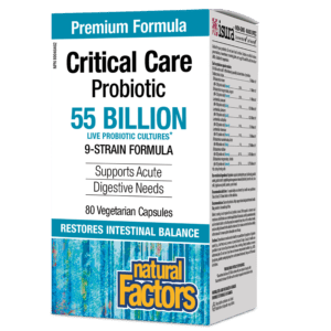 Natural Factors Critical Care Probiotic 55 Billion Live Probiotic Cultures 80 Vegetarian Capsules - YesWellness.com