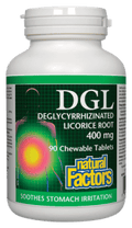 Natural Factors DGL Deglycyrrhizinated Licorice Root 400mg Chewable Tablets - YesWellness.com