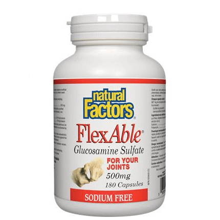 Natural Factors FlexAble Glucosamine Sulfate 500mg Capsules - YesWellness.com