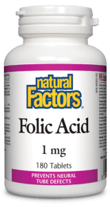 Expires May 2026 Clearance Natural Factors Folic Acid 1mg 180 Tablets