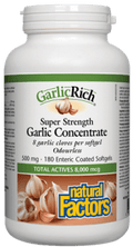Natural Factors GarlicRich Super Strength Garlic Concentrate 500mg Enteric CoatedSoftgels - YesWellness.com