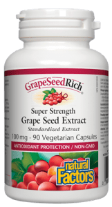 Natural Factors GrapeSeedRich Super Strength Grape Seed Extract 100mgVegetarian Capsules - 90 Capsules - YesWellness.com