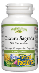 Natural Factors HerbalFactors Cascara Sagrada Vegetarian Capsules - 90 Veg Capsules - YesWellness.com