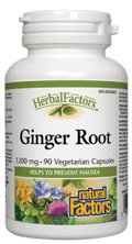 Natural Factors HerbalFactors Ginger Root 1200mg - 90 Vegetarian Capsules - YesWellness.com
