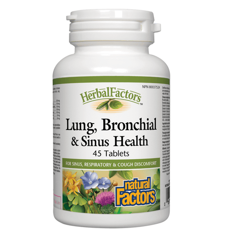 Natural Factors HerbalFactors Lung Bronchial and Sinus Health Tablets - YesWellness.com